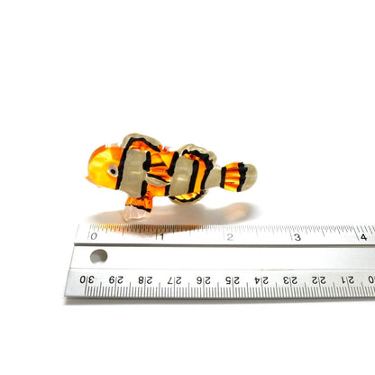 Handmade Mini 2" Clownfish Nemo Fish Figurine Art, Cool Stuff, Miniature Animals, Home or Garden Decor Gift Ideas