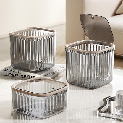 Tomonobu Mini Trash Can with Lid,Removable Small Garbage Can， Ultimate Mini Desktop Storage Box, Tiny Trash Can for Car, Bathroom, Kitchen or Bedroom