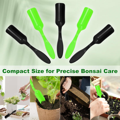 M METERXITY 20-Pack Mini Gardening Shovel Spoon, Plastic Garden Soil Scoops for Cultivation Digging Transplanting/Flower Planting/Plant Succulent, Colorful Small Gardening Tools [Black, Green]