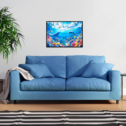 MBOQIU 1000 Piece Puzzle for Adults - Under the Sea Puzzles for Adults 1000 Pieces, Letters on Back, Coral Dolphin Seagulls Jigsaw Puzzle, Challenging Puzzles for Teens Seniors - 27.6 x 19.7 inches