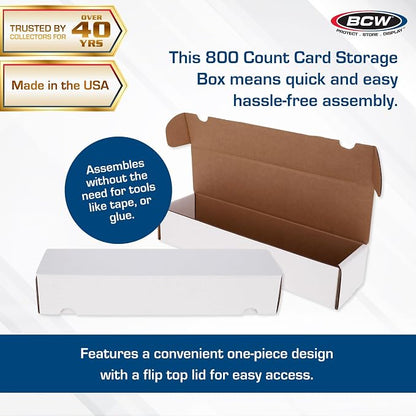 BCW 800ct Trading Card Storage Boxes - 3 Pack | Organizer for Sports Cards, MTG, Pokemon, and Card Games