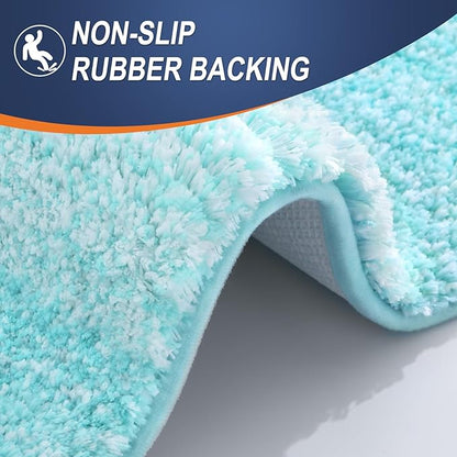OLANLY Bathroom Runner Rugs Mat 44x24, Extra Soft Absorbent Microfiber Bath Rugs, Rubber Backing, Quick Dry, Washable Long Bath Mats for Bathroom Floor, Tub and Shower, Home Decor Accessories, Teal