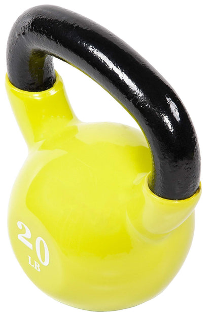 Fitvids Wide Grip 3-Piece Kettlebell Exercise Fitness Weight Set, Include 5 lbs, 10 lbs, 15 lbs and 20 lbs, Set of 3 or Set of 4