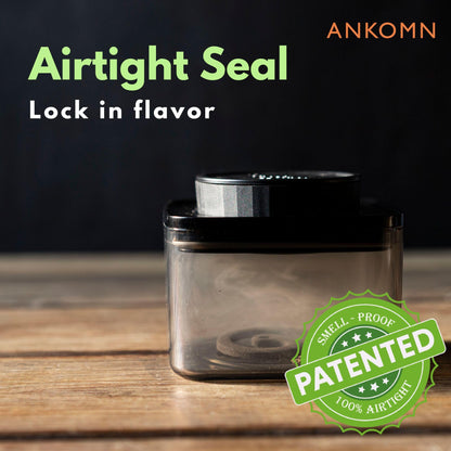 ANKOMN 100% airtight container storage jar for up to 1 oz, UV-protected canister with integrated holder could work with 8g humidity pack to keep things fresh and sealed for months