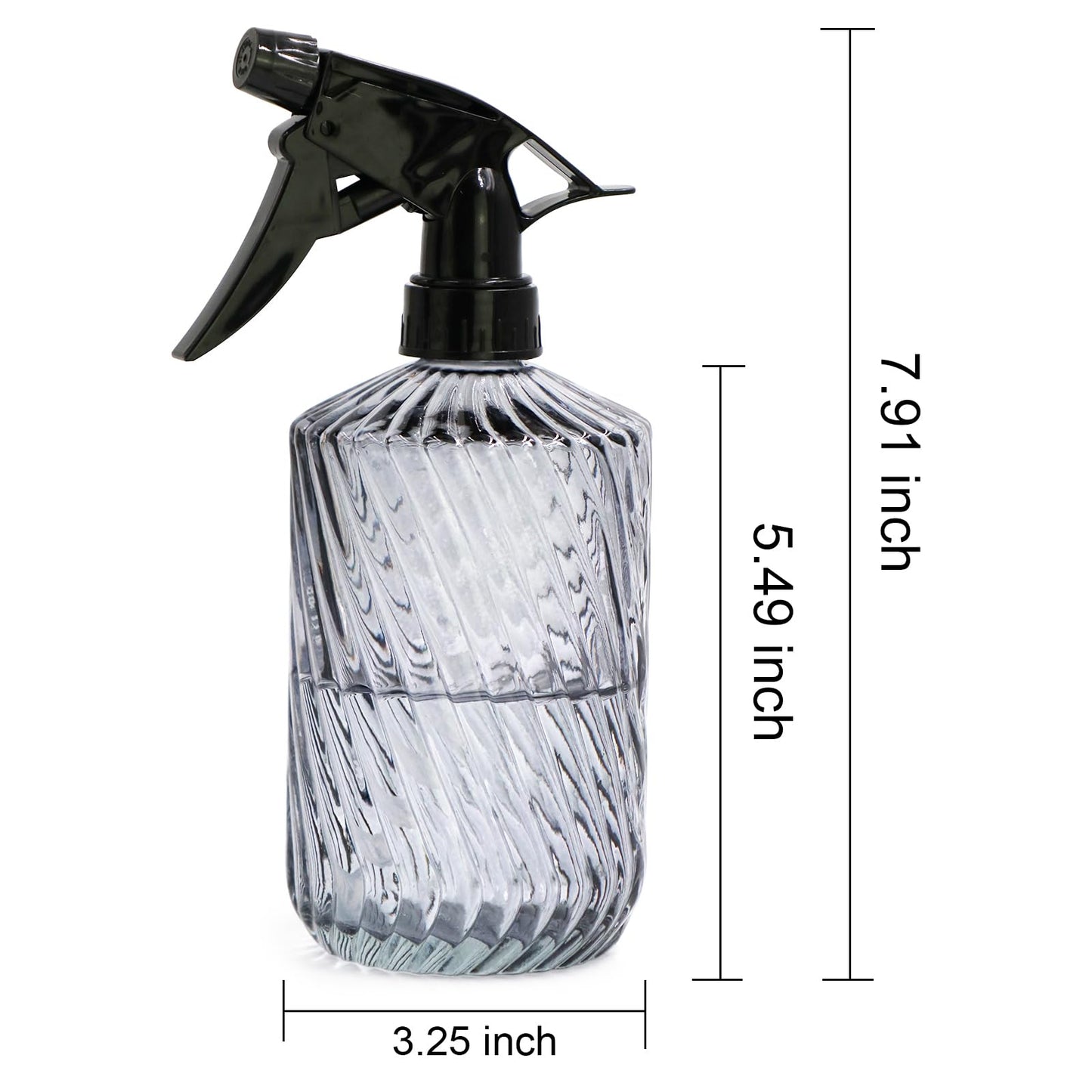 OFFIDIX Fine Mist Plant Mister,Handheld Pressure Glass Spray Bottles,0.45L/15.22oz Watering Can with Adjustable Nozzle for Outdoor Indoor Gardening and Cleaning Work(Diagonal Gray)