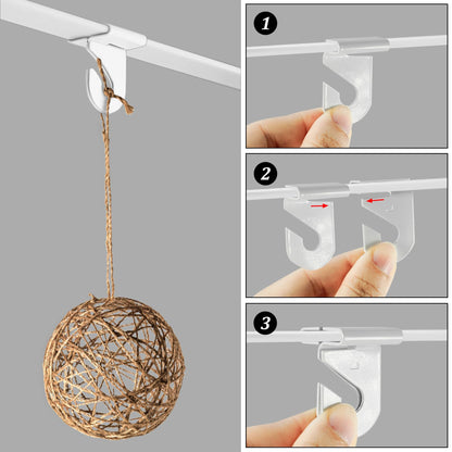 Philbinden Drop Ceiling Hooks for Hanging, Drop Ceiling Clips Suspended T-Bar Hooks for Home/Classroom/Office/Wedding Hanging Plants (80, Large)