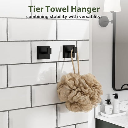 15-Pieces Matte Black Bathroom Accessories Set, 24 Inch Bathroom Hardware Set, SUS304 Stainless Steel Bath Towel Bar Set, Towel Racks for Bathroom Wall Mounted