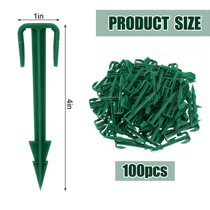Nuanchu 100 Pcs 4 Inch Stakes Sod Garden Stakes Bulk, Landscape Garden Stake for Membrane, Sod Staples Tent Stake, Netting, Turf, Landscaping and Gardening