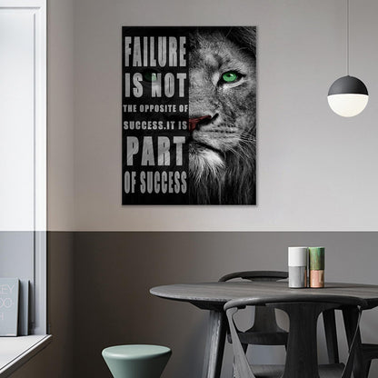 Motivational Wall Art Lion animal Canvas Poster Prints Success Inspirational Picture Entrepreneur Quote Home Office Bedroom Decor Wooden Framed Wall Decor Ready to Hang [18''W x 24''H]