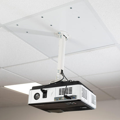 VIVO Universal Adjustable 2 x 2 feet Drop Ceiling Extending Projector Mount, Suspended Drop-in Ceiling Tile Projection Mounting Kit, for Office Home or School, White, MOUNT-VP08DP