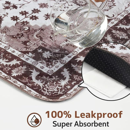 Washable Pee Pads for Dogs, 2 Pack Reusable Puppy Training Pads 60"x48" Super Absorbent Waterproof Dog Training Pads, Non-Slip Potty Pads, Whelping Pads Litter Mat Light Brown Medallion