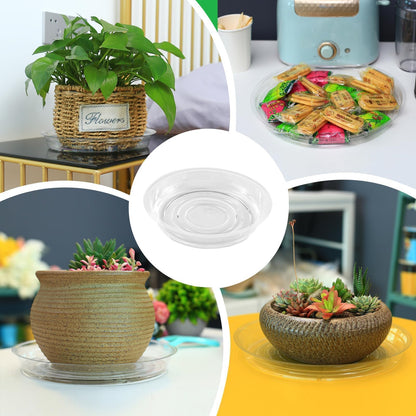 UltraOutlet 40 Pack 4 Inch Plant Saucer Clear Plant Saucers for Indoors Flower Pot Saucers Small Plant Plate Dish Plant Pot Saucers Plant Trays for Pots Bulk