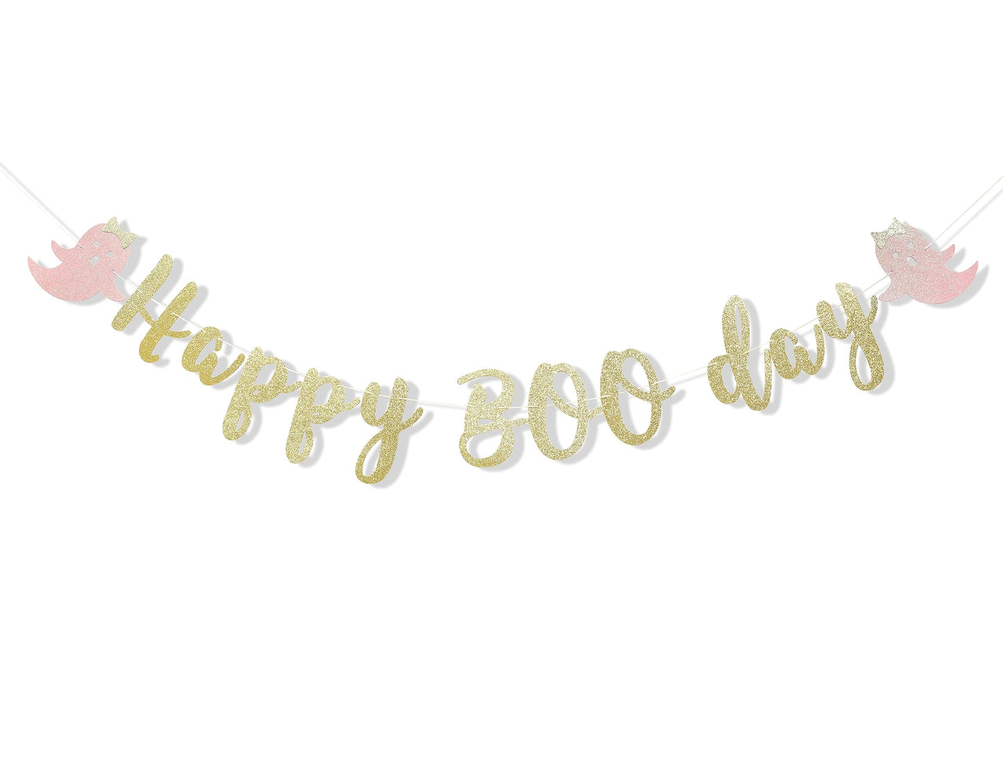 Happy Halloween Banner - Happy Boo Day Garland, Halloween Birthday Party, Halloween Party Decorations, Boo Birthday Banners, Gold Glitter Banner Sign Garland