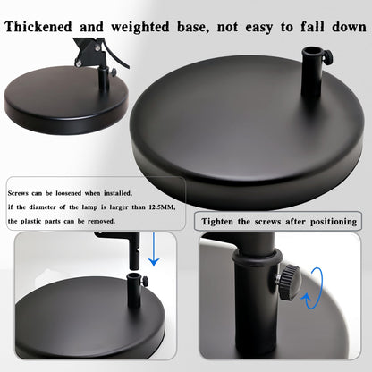 Desk Lamp Base: Round inches Mounting Stand for Desk Lamps,Magnifying Glass with Light,Mic Arm Desk Mount,Swing Arm Desk Lamp,for Home Office,Compatible for lk-1 cl-2 (Black)
