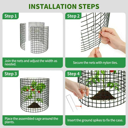 10 Packs Round Plant Protector from Animals,Metal Wire Mesh Garden Plant Cages for Outdoor Gardening Supplies, Garden Protection Rabbits Chickens Ducks for Vegetables, Flowers, Shrubs (12'' x 12'')