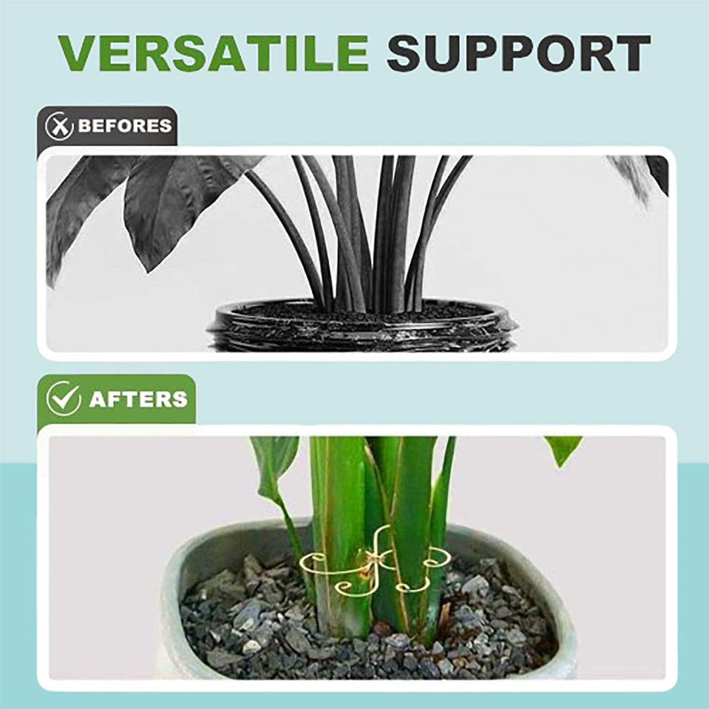 Plant Stem Support Set, Reusable Plastic Climbing Plant Supports Plants Trellis Plant Support for Indoor Plants, Upgrade Plastic Reusable Plant Stabilizer, Indoor Plants Accessories (Heart, 3pcs)