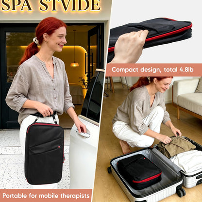 Goodtar Hot Bamboo Massage Warmer Bag w/ 12 PCS Warm Bamboo Sticks, Portable Professional Electric Heater for Stone, Digital Temperature Controller, Portable Heating Travel Bag (Black)