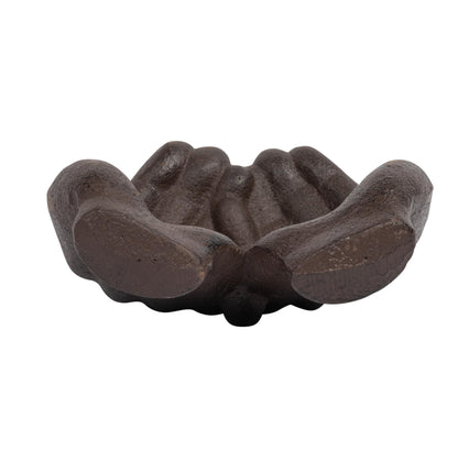 Creative Co-Op Cast Iron Hands Dish with Rust Finish