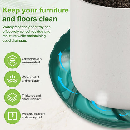 M METERXITY 4-Pack Plant Saucer, 7.9 Inch/20 cm Plastic Plant Trays Thicker for Pots/Indoor/Outdoor/Water Drainage and Protection, Flowerpot Drip Tray [Green]