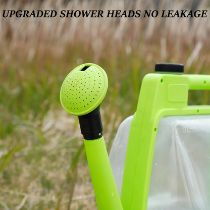 6L Foldable Watering Can with Rotating Nozzle & Long Spout for Plants, Indoor Outdoor Gardening, Clear Plastic-Green