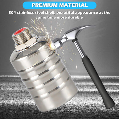 2PCS Fully Automatic 1/2" to 3/4" Water Level Control Float Valve, 304 Stainless Steel Mini Floating Ball Valve Automatic Water Level Controller for Tank