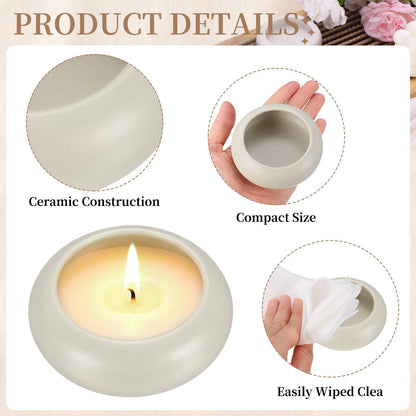 uxcell 2Pcs Pebble Tea Light Candle Holder, 1.2" Height Tealight Candle Holder Handcrafted Ceramic Decorative Calming Home Decor Accent for Table Centerpiece Wedding, Gray