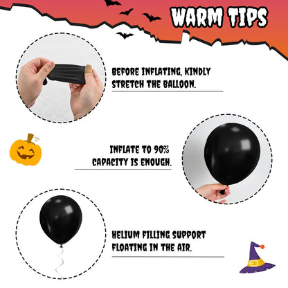 Orange Pink Halloween Balloons, 12 Inch Ghost Balloons, Black Orange and Hot Pink Latex Balloon with Bat Sticker, Bat Print Balloon for Kids Girls Birthday Ghost Theme Halloween Party Decorations