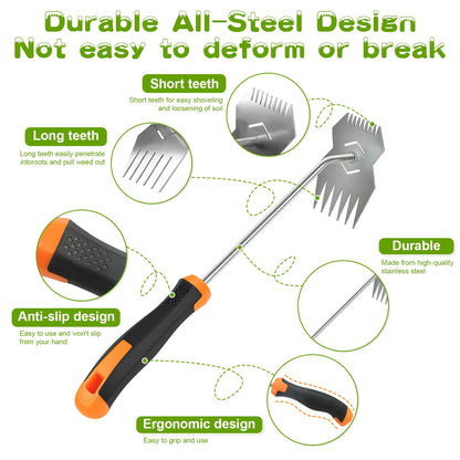 Weeder Tool,2026 Portable Weeding Tool,Stainless Steel Garden weed pulling tool,Adopt Anti slip Rubber handle,conforms to ergonomic curves,Suitable For Vegetable Cultivation And Horticulture on Farms