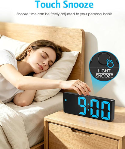 AMIR Digital Alarm Clock, 6.3" Large LED Display Bedside Clock | Auto Night Dimming, 12/24H, Adjustable Snooze, Dual Power Supply, Bedroom Office