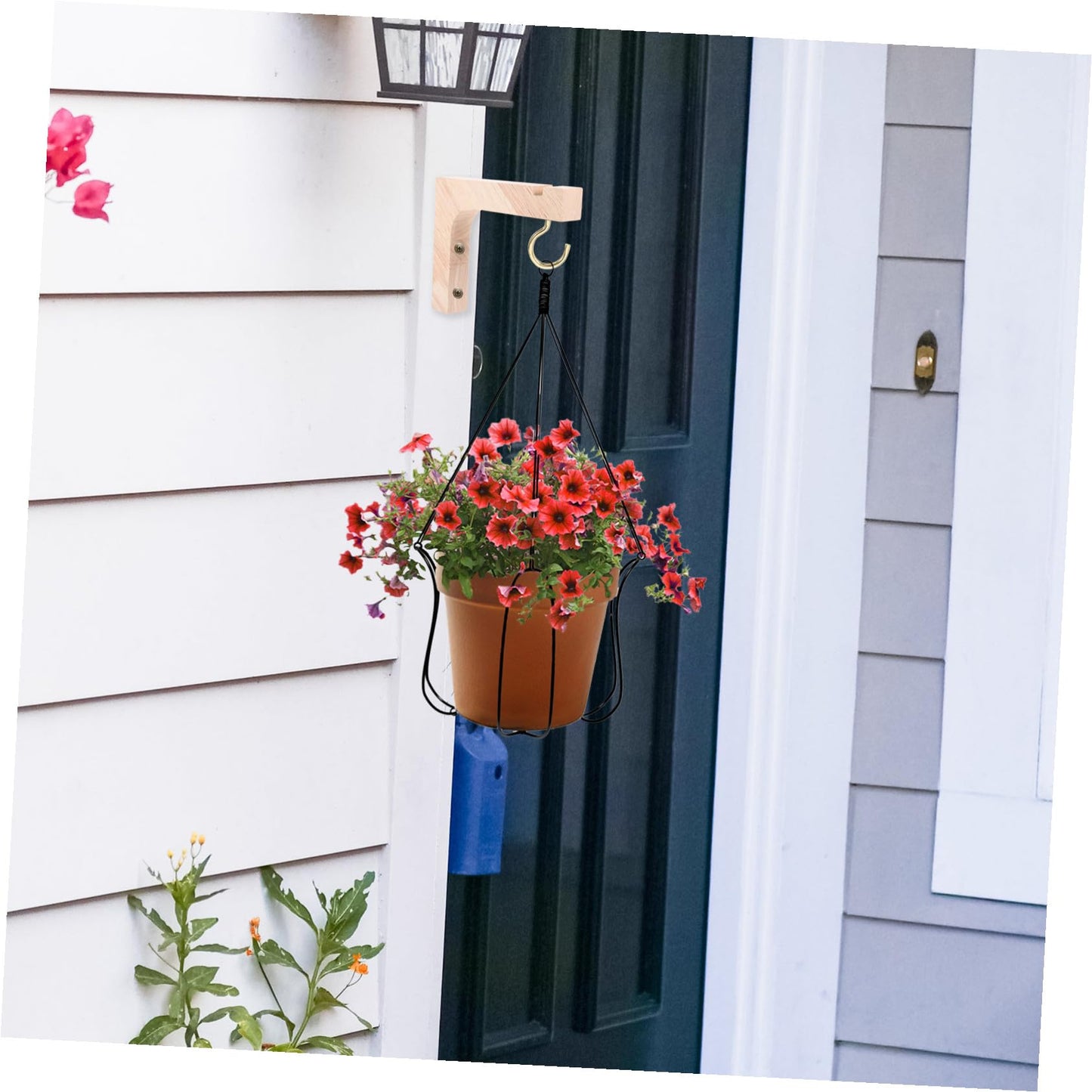 Outanaya Wooden Plant Hooks 2pcs Heavy Duty Wall Plant Hangers Indoor Outdoor Wall Mount Brackets for Hanging Flower Pots