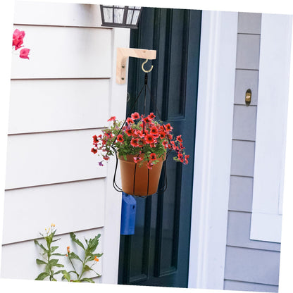 Outanaya Wooden Plant Hooks 2pcs Heavy Duty Wall Plant Hangers Indoor Outdoor Wall Mount Brackets for Hanging Flower Pots