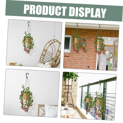 Happyyami 5Pcs Hanging Basket Chain with Hooks Versatile Wire Flower Pot Hanger for Indoor and Outdoor Planters Easy Setup Plant Hangers for Plants and Succulents