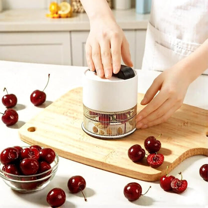 Cherry Pitter Multiple, Cherrys Pitter Corer Tool, Quick Portable Cherry Pitting Tool, Easy to Use for Making Cherry Jam - Pit 7 Cherries at Once, Saving Time & Effort-Dishwasher Safe