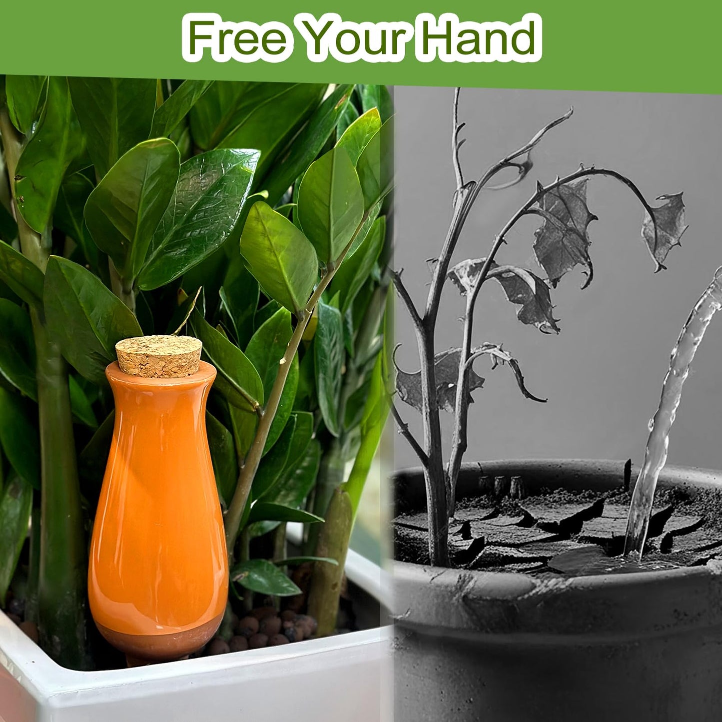 4 Packs Ollas Plant Watering Globes, 12 Oz Terracotta Self Watering Planter Insert, Automatic Watering Devices, Clay Drip Irrigation Stake for Indoor & Outdoor Plants, 1 Week Easy to Refill(Orange)