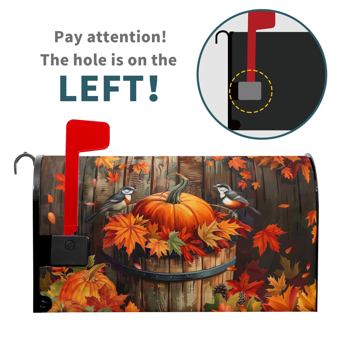 Fall Mailbox Covers Magnetic Standard Size 18x21inch Autumn Maple Leaves Mailbox Decoration Autumn Harvest Pumpkin Post Letter Box Cover for Outside Decor