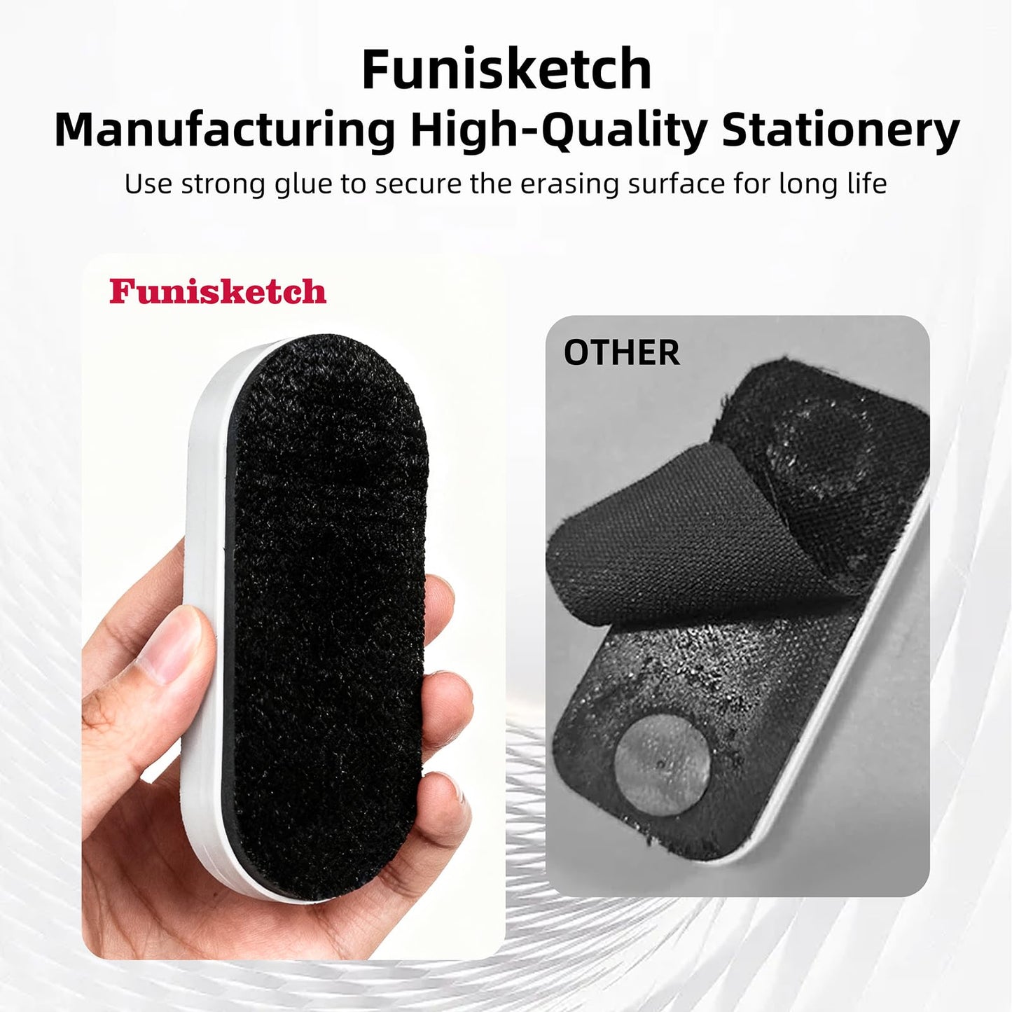 FUNISKETCH Dry Erase Eraser, Magnetic White Board Erasers - 2 Pack,Glass Board Glass Whiteboard Eraser for Office and School Supplies (Green)