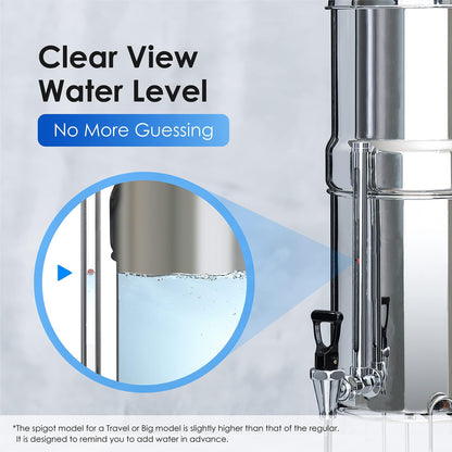 Waterdrop BS10 Sight Glass Spigot, Replacement for Berkey®, Purewell®, ProOne® and Waterdrop Gravity Water Filter System, Clear View Water Level with Red Floating Ball, Durable Metal Material