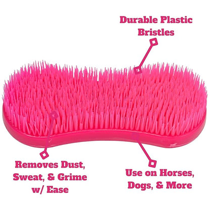 Intrepid International Magic Horse Brush, for Horse Grooming Kit w/Durable Plastic Bristles, Horse Brushes for Grooming, Dark Pink
