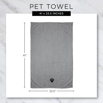 Bone Dry Pet Grooming Towel Collection Absorbent Microfiber X-Large, 41x23.5, Embroidered Taupe (Pack of 12)