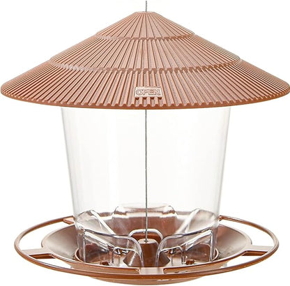 Hanizi Bird Feeder Outdoor Hanging for Wild Bird Seed, Brown