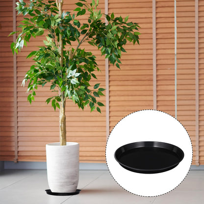 Pafeooui 20Pack 13.4 Inch Plant Saucer, Heavy Duty Black Plastic Plant Trays for Pots – Round Drip Trays for Indoor/Outdoor Flower Planters (13.4" x 13.4" x 1.2")