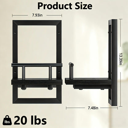 Sbosbo Floating Shelves for Wall, Plant Shelf Indoor, Wall Planters for Indoor Floating Plant Shelves for Bedroom, Living Room, Kitchen, Office, Bathroom Decor (Black, 2 Pack)