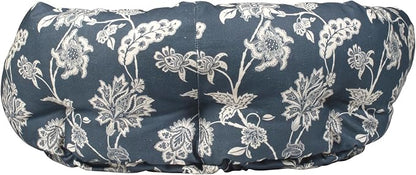 Fringe Studio INDIENNE Coastal Blue 29" W x 24" D x 9" H Medium Round Cuddler 100% Cotton Canvas Exterior, Machine Washable, PetShop Collection (215016)