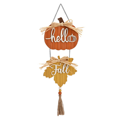 Valery Madelyn Fall Decorations for Home, Fall Wall Decor with Pumpkin and Maple Leaf, Rustic Farmhouse Fall Wreaths, Wooden Pumpkin Decor for Thanksgiving Autumn, 21 inch