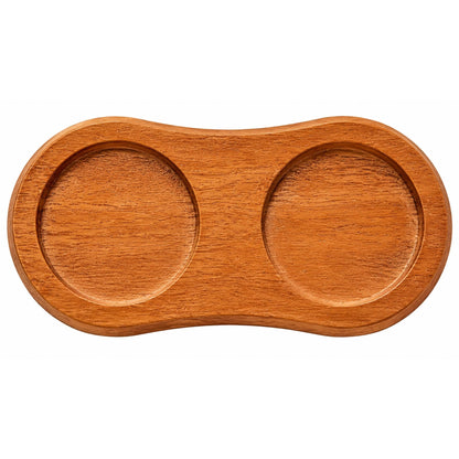 Wood Pepper Grinder Tray Salt and Pepper Mill Holder Rubberwood Stand Organizer for Kitchen Counter Dining Table Spice Grinder Base Storage