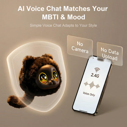 VLGOEM AI Talking Interactive Plush Toy, Smart Voice Responsive Robotic, Intelligent Learning Companion with Emotional Interaction, Educational Playmate for 14+Teens, and Seniors, Ideal （White）