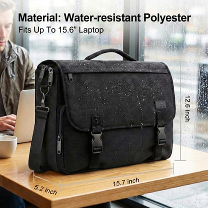 MATEIN Messenger Bag for Men, Briefcases Lightweight Men's Laptop Bag 15.6 inch Water Resistant Crossbody School Satchel Bags Computer Work Office Bag with Shoulder Strap, Black