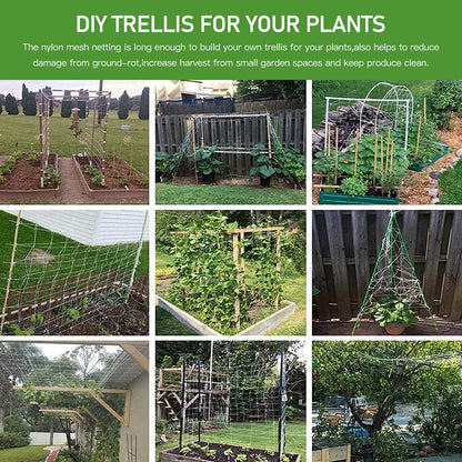 Trellis Netting, CANAGROW Heavy-Duty Garden Plant Trellis Netting for Climbing Plants, Outdoor Indoor Grow Net for Beans Tomatoes Peas Pumpkin Flowers, 6x30ft, 1 Pack