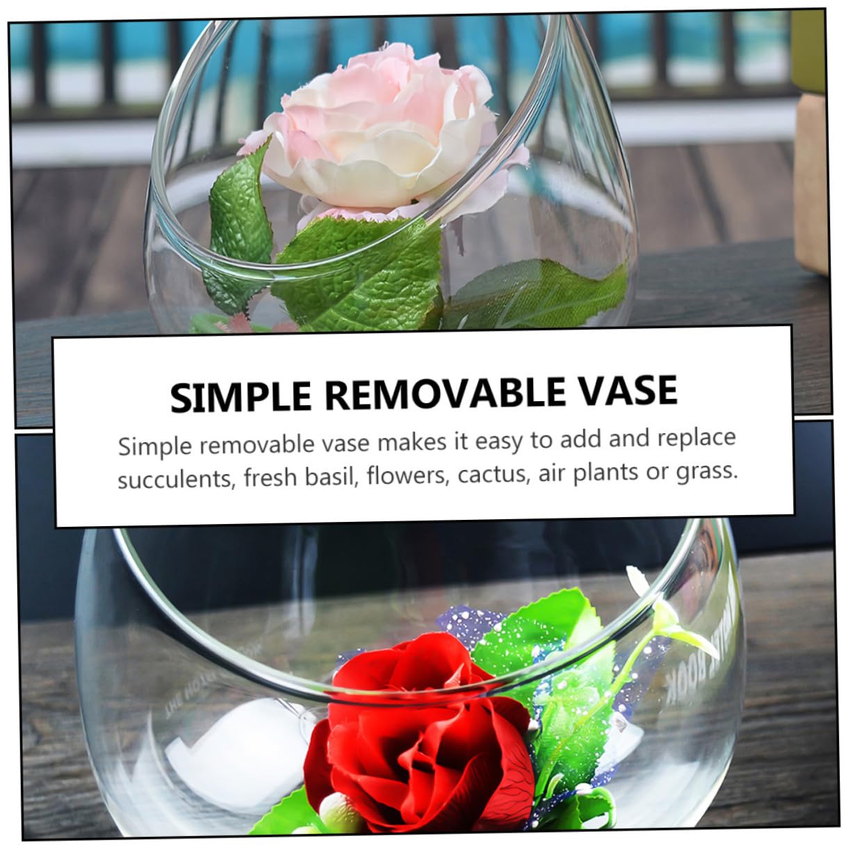 ULDIGI Ecological Glass Bottle Micro Landscape Terrarium Vase 3pcs Set Slant Cut Glass Bottle Decoration for Desk Home Office Plant Display