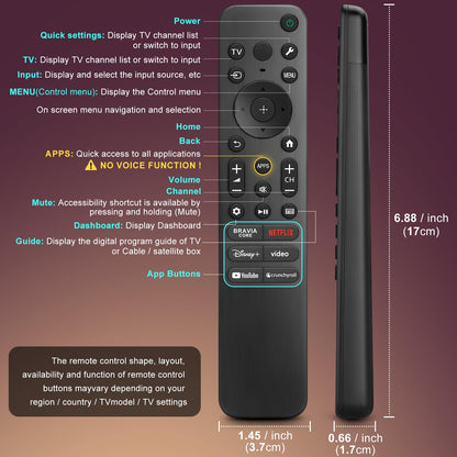 Voice Remote Control Replacement for Hisense Smart Google TV，Compatible with Hisense QLED UHD Mini-LED ULED Google TVs